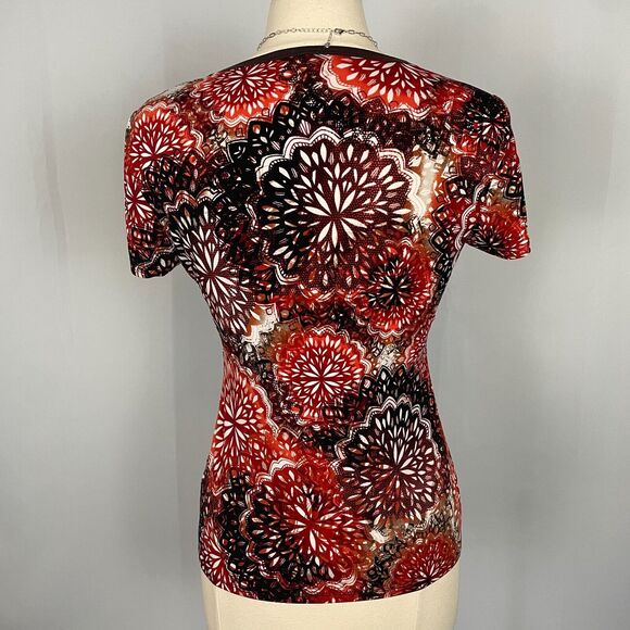 Y2K Top Womens Size Small Brown Orange Floral Babydoll Fairy Grunge Boho - Picture 7 of 12